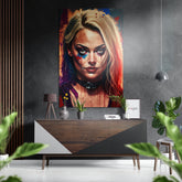 Harley Quinn Brushed Aluminum Dibond Wall Art.